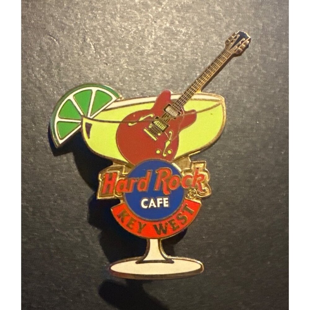 Hard Rock Cafe Key West Margarita & Guitar Enamel Pin Collectible‎